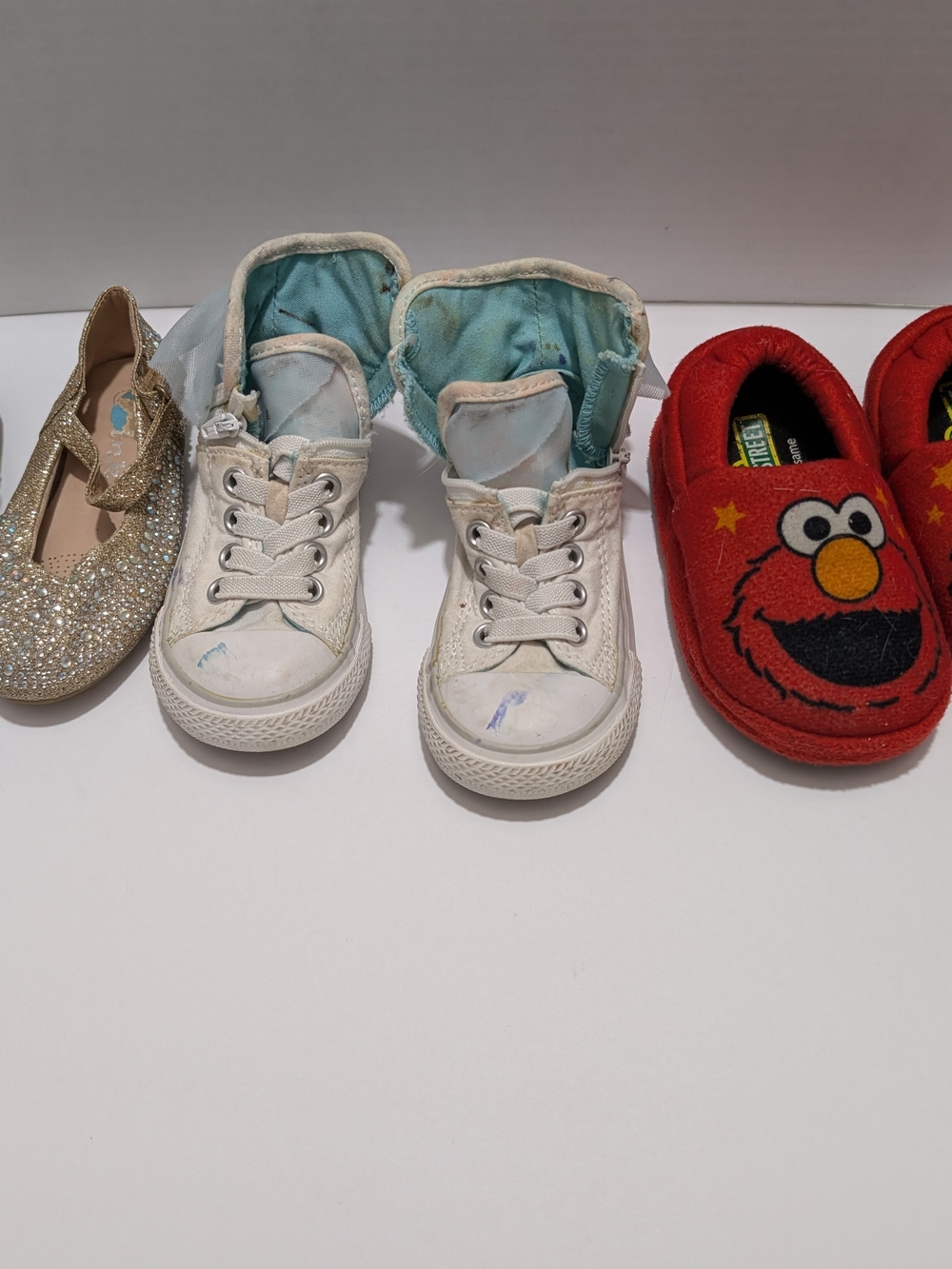 Toddler Girl Shoe Lot Size 6 Converse High Tops Link Rhinestone Flats Elmo